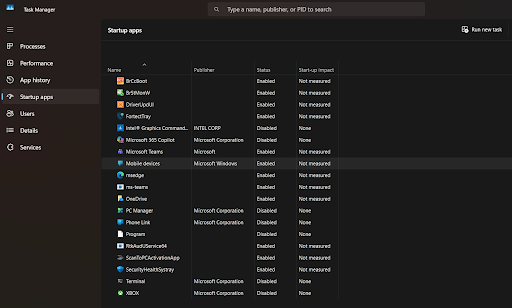 manage startup apps